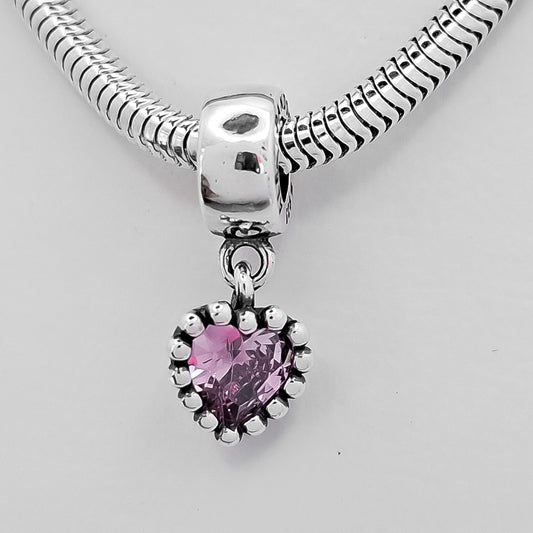Charm Corazon Zirconia