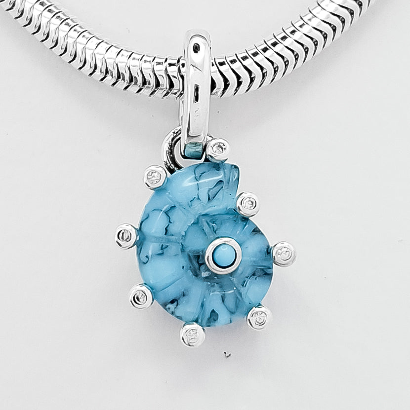Charm Caracol Azul