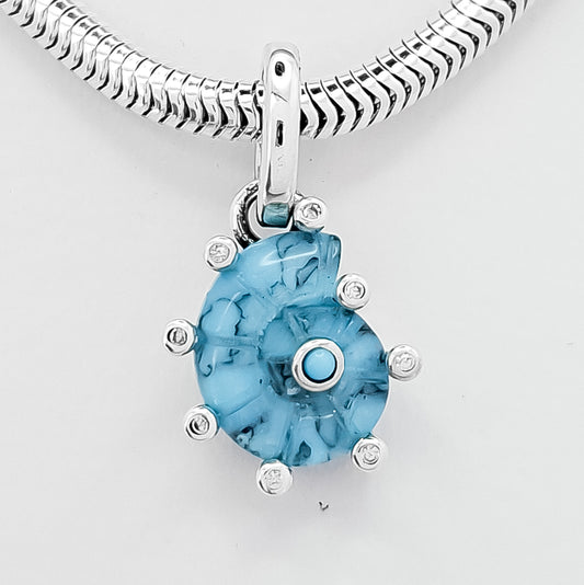 Charm Caracol Azul