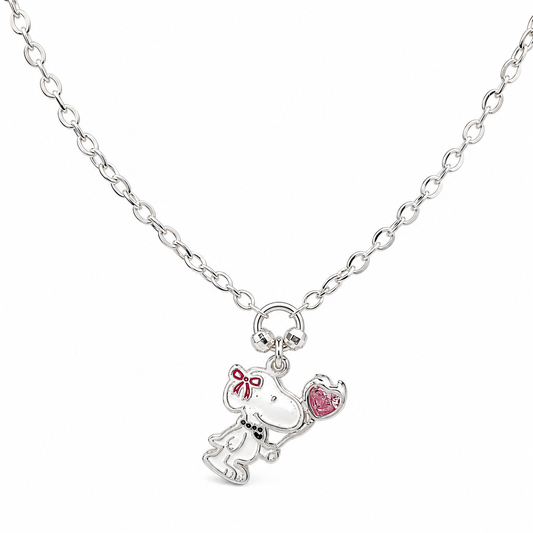 Collar Snoppy Corazon Rosa