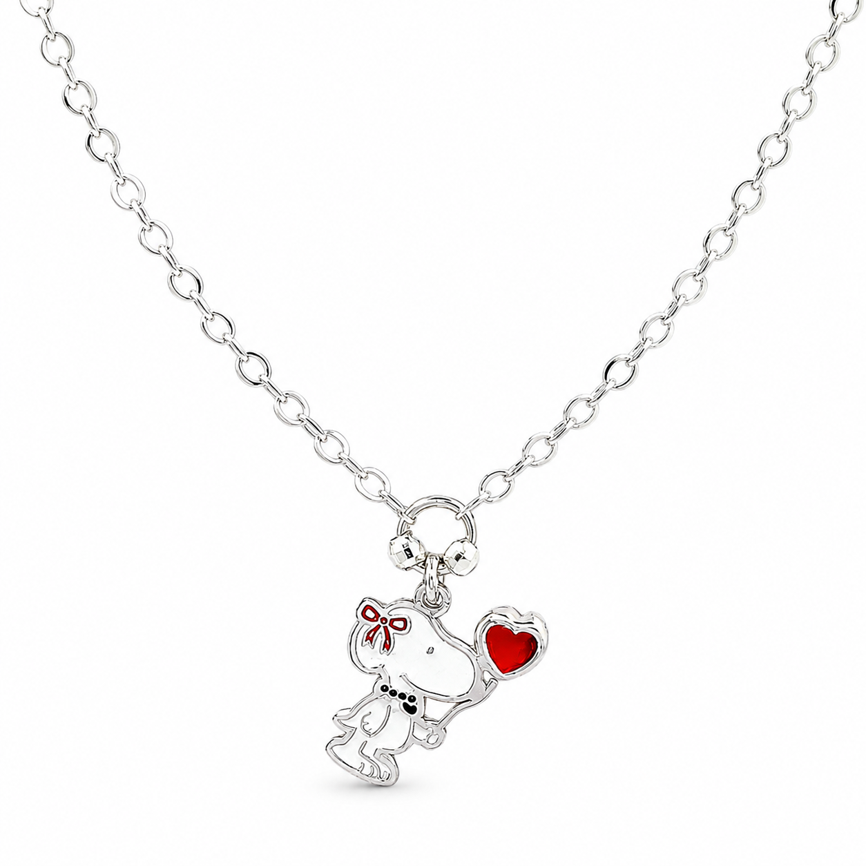 Collar Snoppy Corazon Rojo