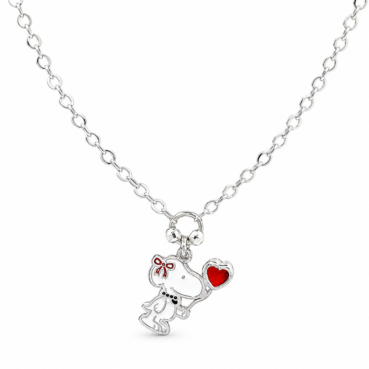 Collar Snoppy Corazon Rojo