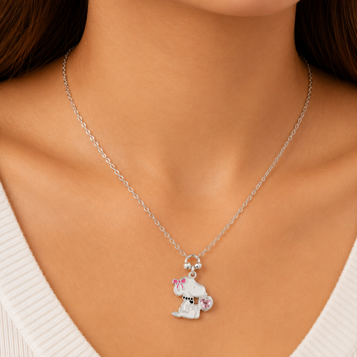 Collar Snoppy Sentado Rosa