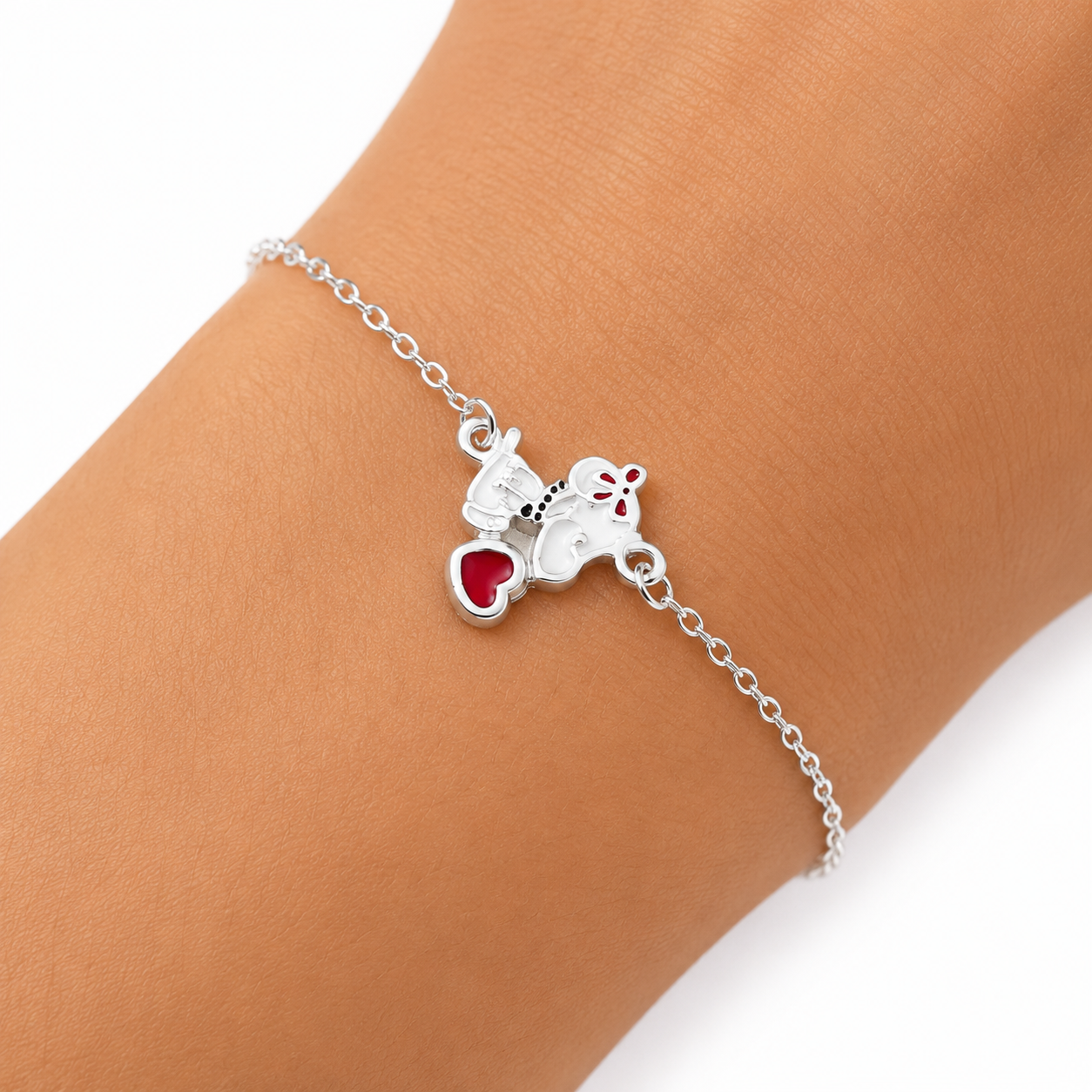 Pulsera Snoppy Sentado Rojo