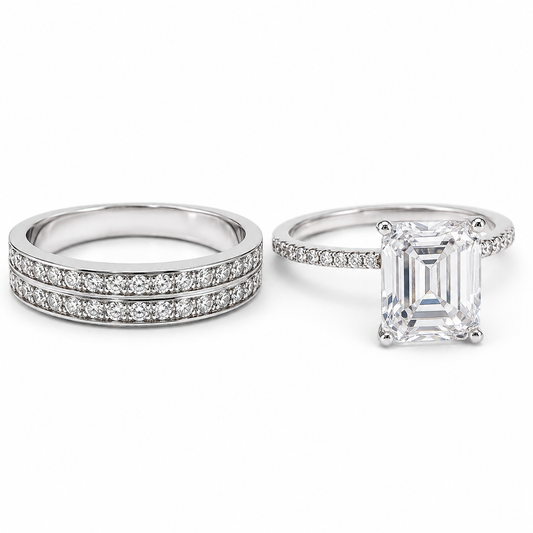 Anillo Cuadro Zirconia Alianza