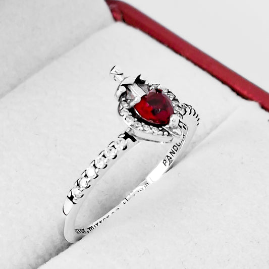 Anillos Corazon Espada Rojo