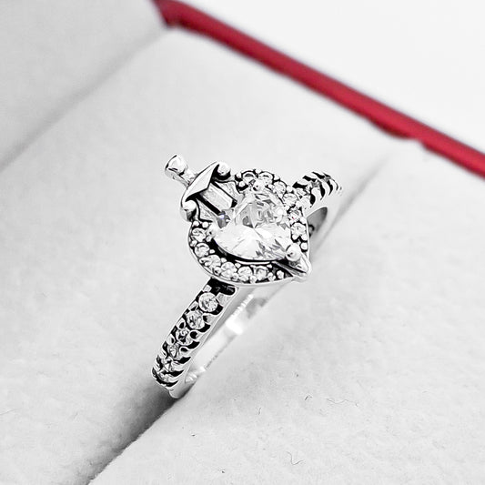 Anillo Corazon Espada Blanco