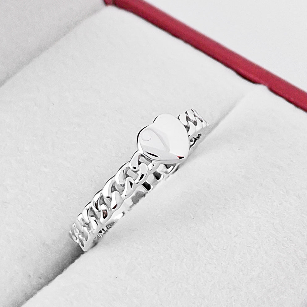 Anillo Corazon Cadenita