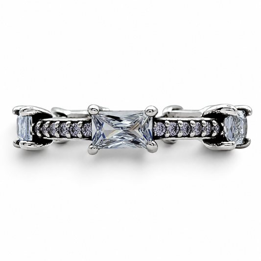 Anillo Cuadros Zirconia Pan