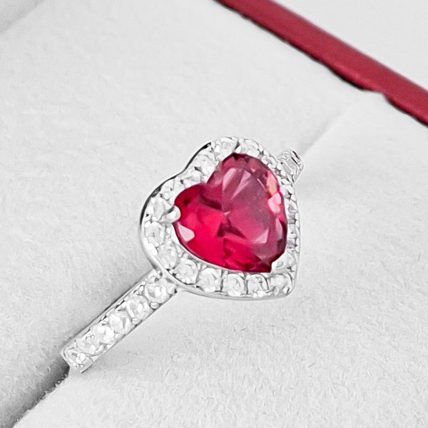 Anillo Corazon Rojo