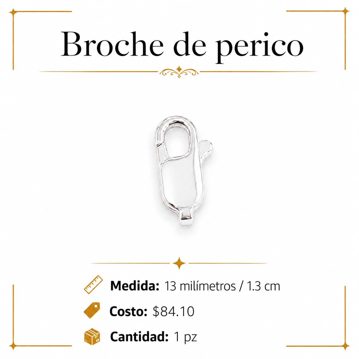 Broche de Perico #13 Plata Ley 925