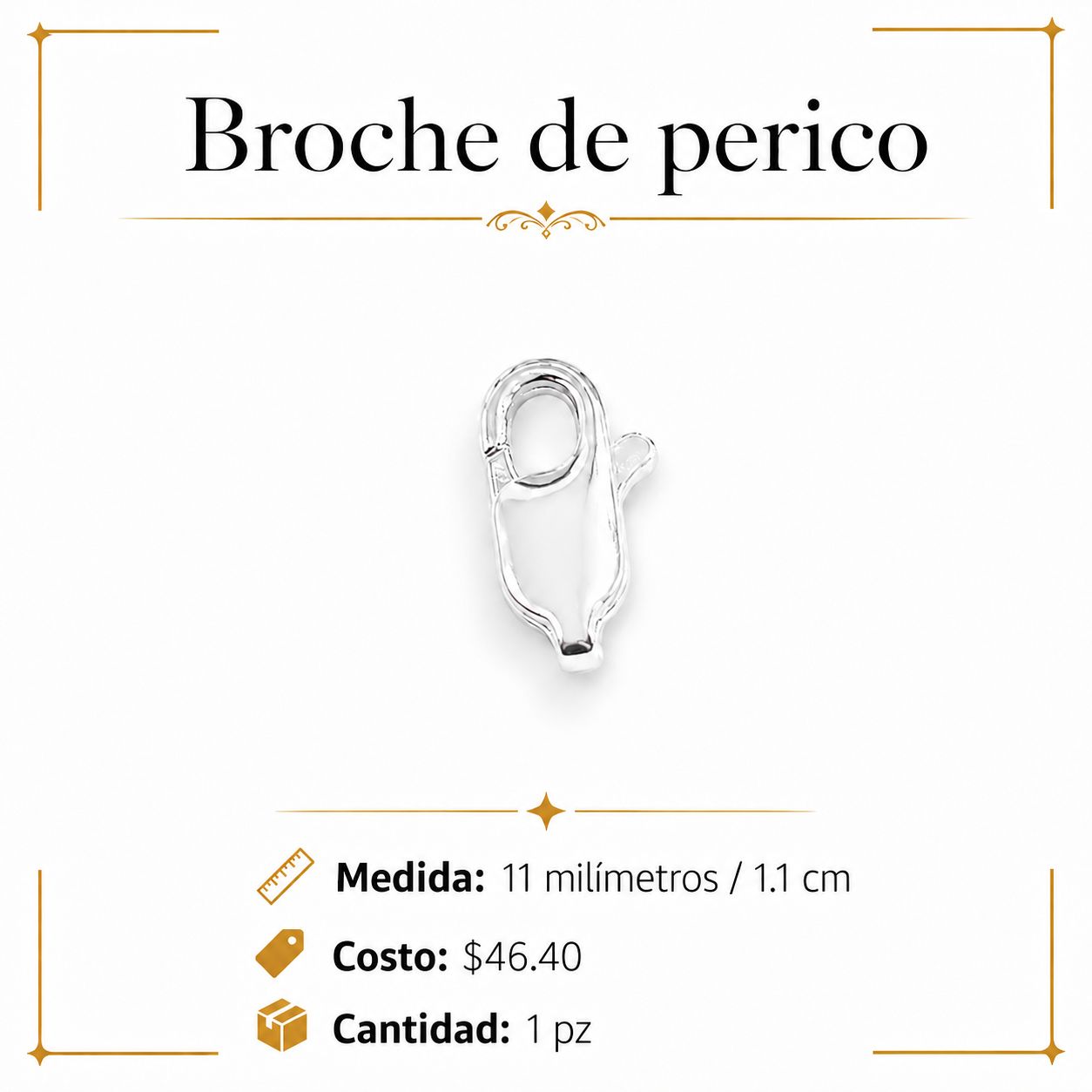 Broche de Perico #11 Plata Ley 925