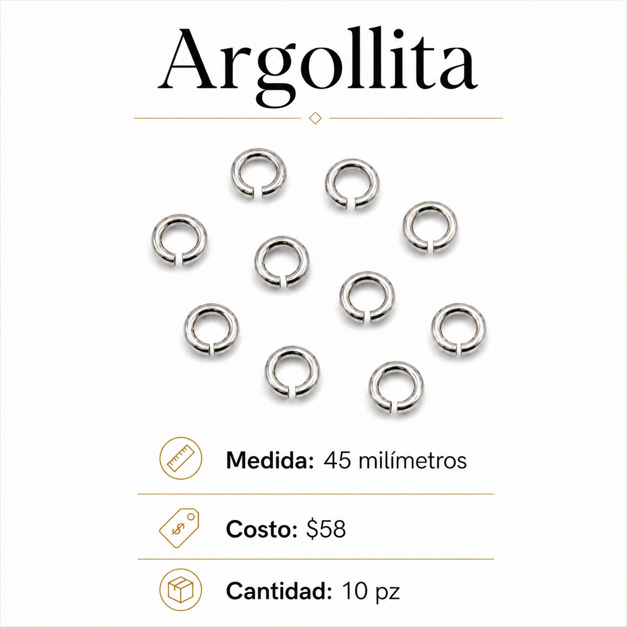 Argollita 45mm Plata Ley 925