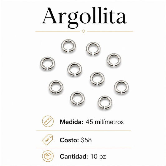 Argollita 45mm Plata Ley 925