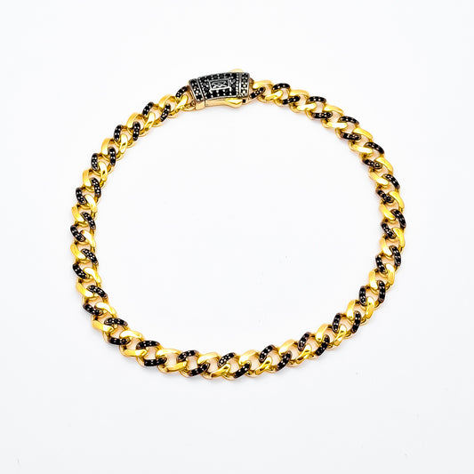 Pulso Dorado Negro Mona 5mm