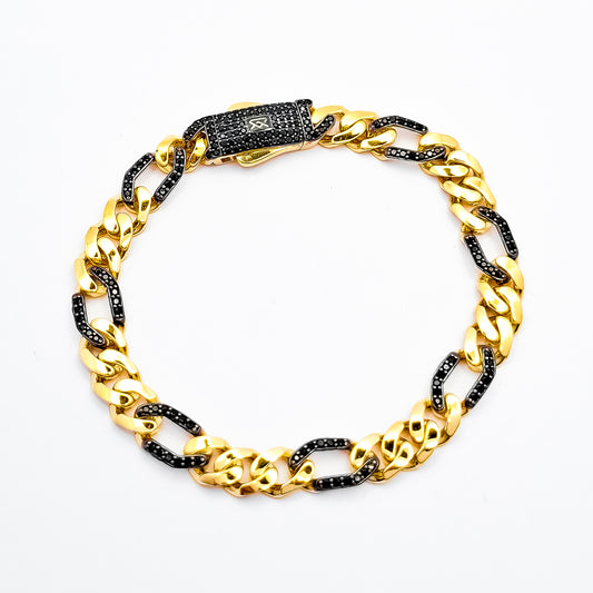 Pulso Dorado Negro Mona 7mm