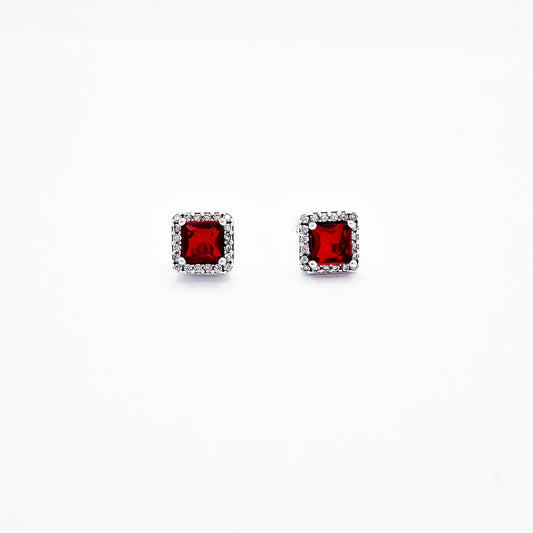Arete Cuadro Rojo