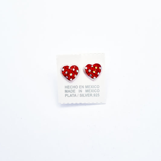 Arete Corazon Rojo