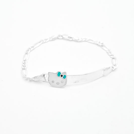 Esclava 3mm Cara Kitty Azul