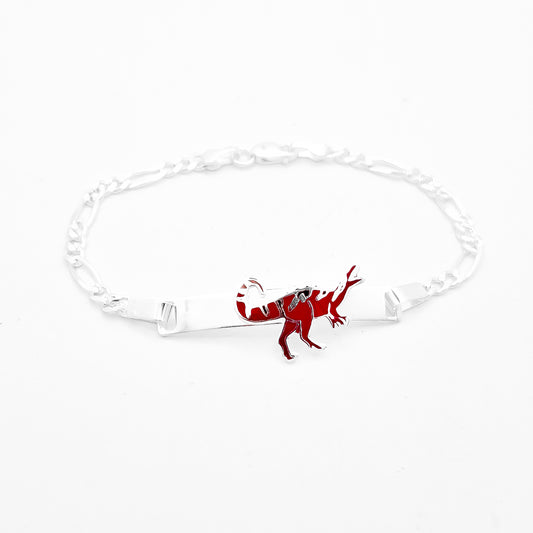 Esclava 3mm Dinosaurio Roja