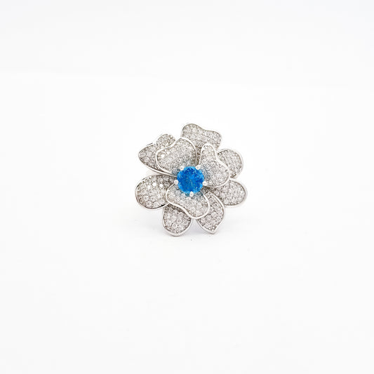 Anillo Flor Aqua