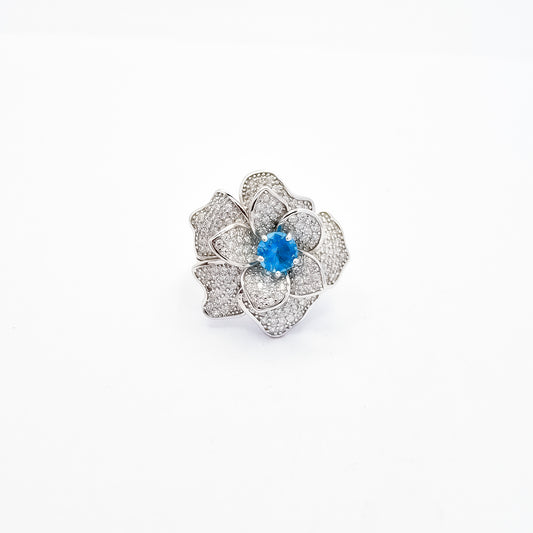 Anillo Flor Aqua