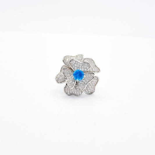 Anillo Flor Aqua