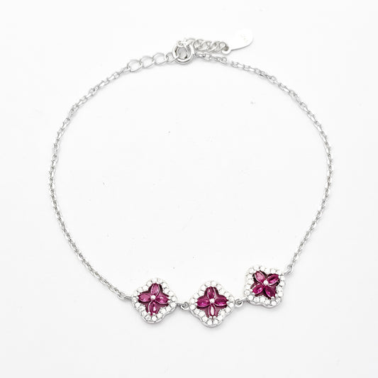 Pulsera Flor Rosa
