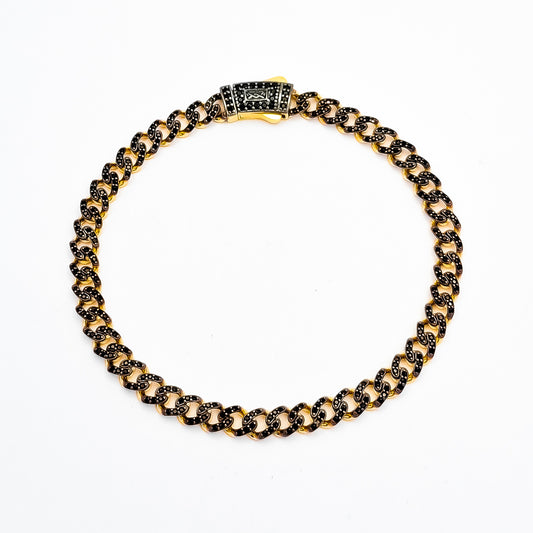 Pulso Negro Dorado Mona 5mm