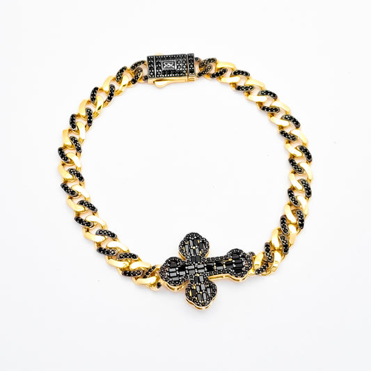 Pulso Cruz Mona Negro 6mm