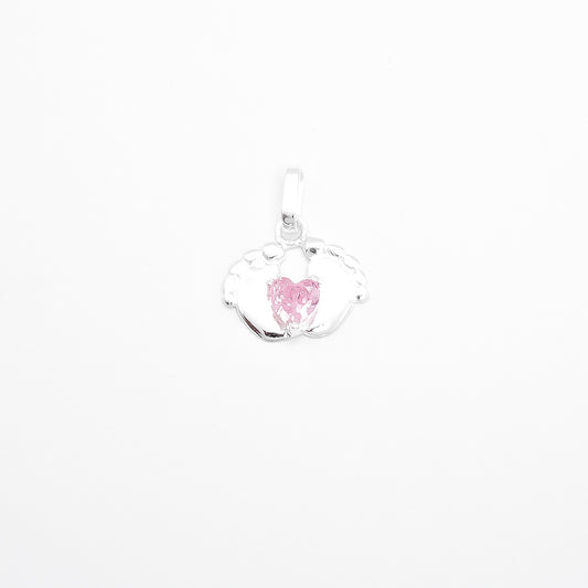 Dije Pies Zirconia Rosa