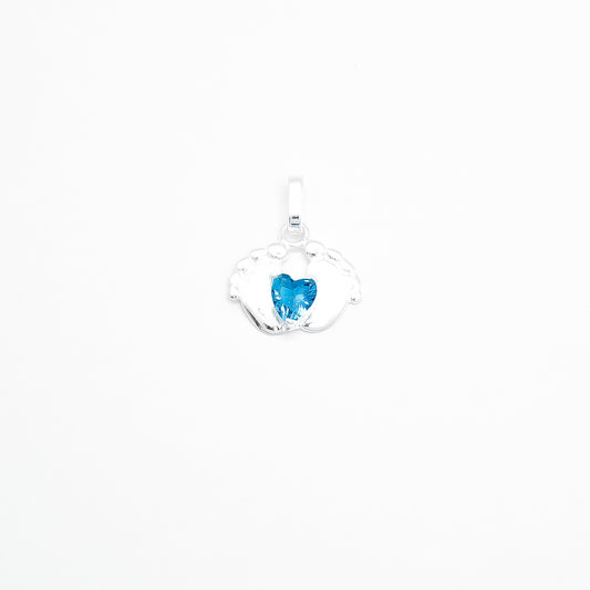 Dije Pies Zirconia Azul