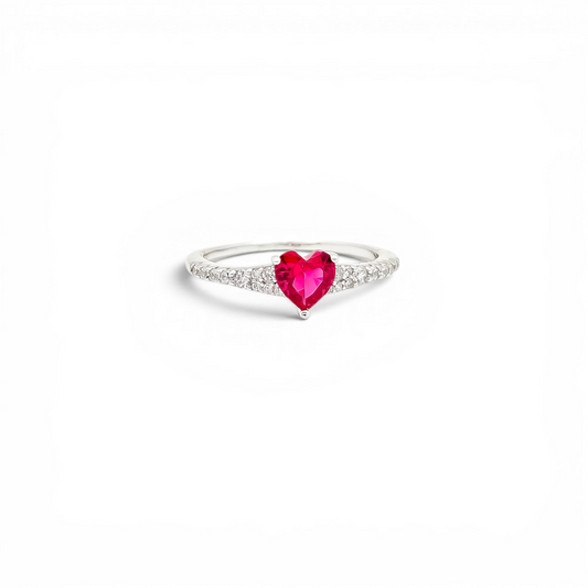 Anillo Corazon Rojo