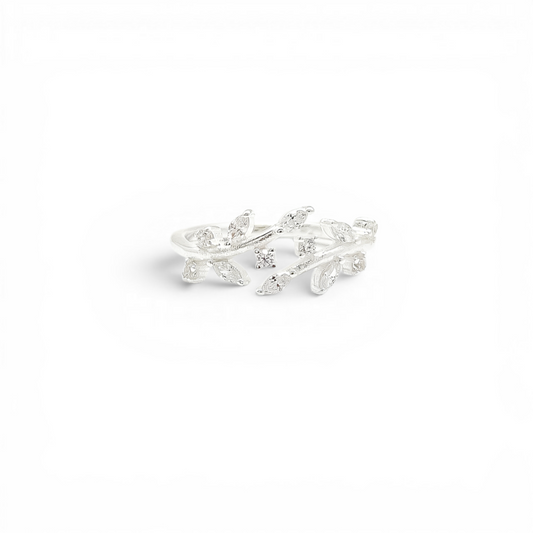 Anillo Zirconia Hojitas