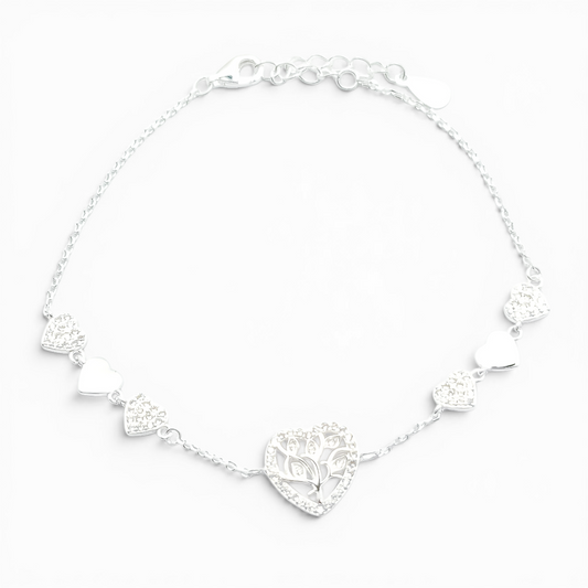 Pulsera Corazon Arbol Zirconia