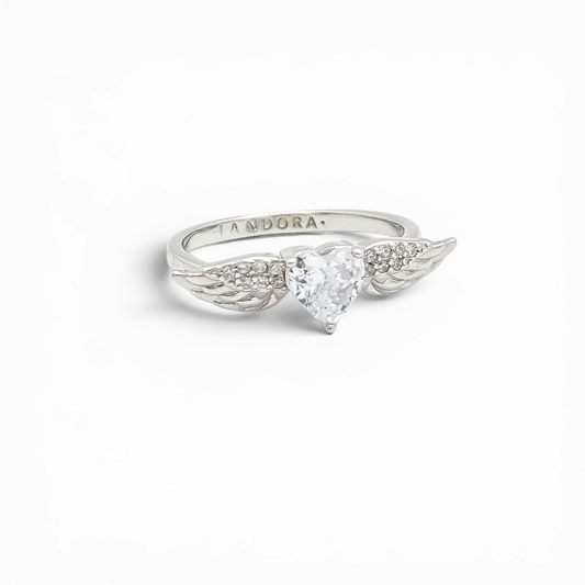 Anillo Alas Corazon Blanco
