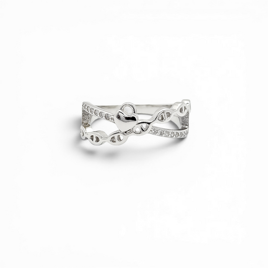 Anillo Zirconia Corazon Candado