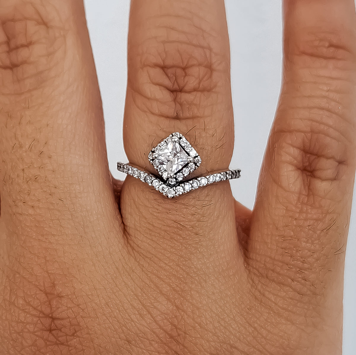 Anillo Cuadro Zirconia Pan Plata Ley 925