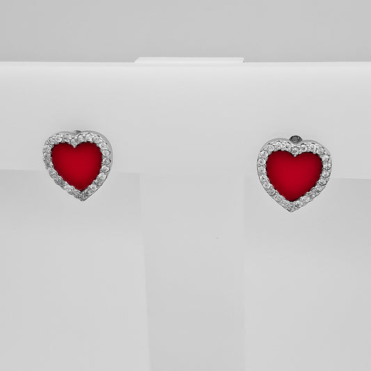 Arete Corazon Rojo