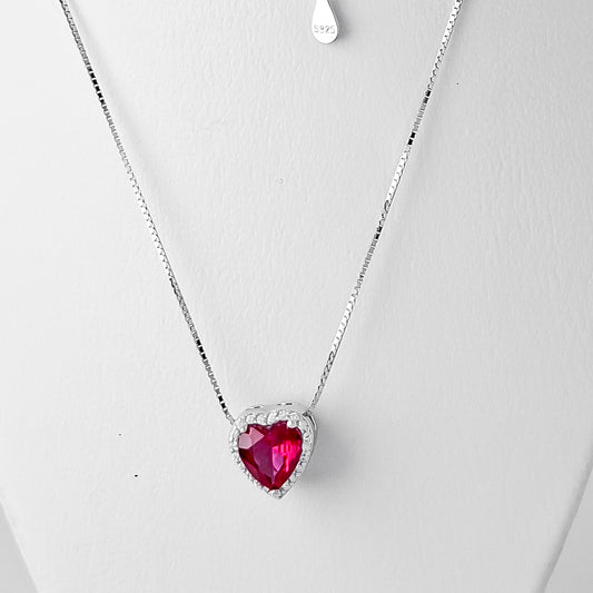 Collar Doble Rojo Corazon