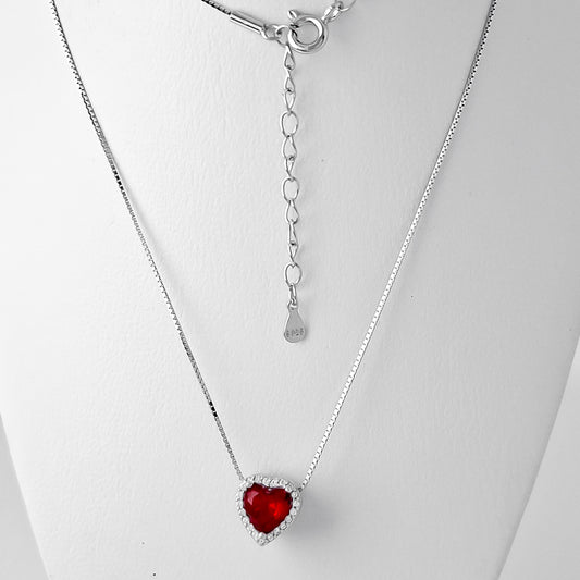 Collar Corazon Rojo Doble