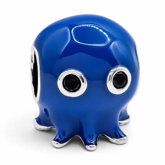 Charm Pulpo Azul Plata Ley 925
