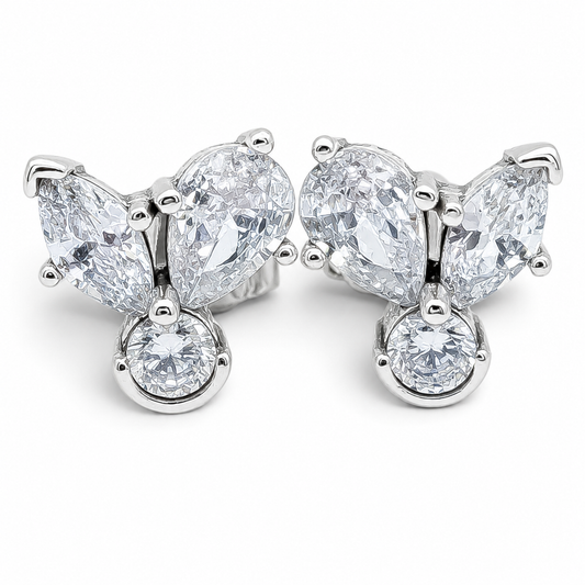 Arete Zirconia Conejo Pan Plata Ley 925