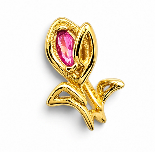 Charm Tulipan Dorado Plata Ley 925