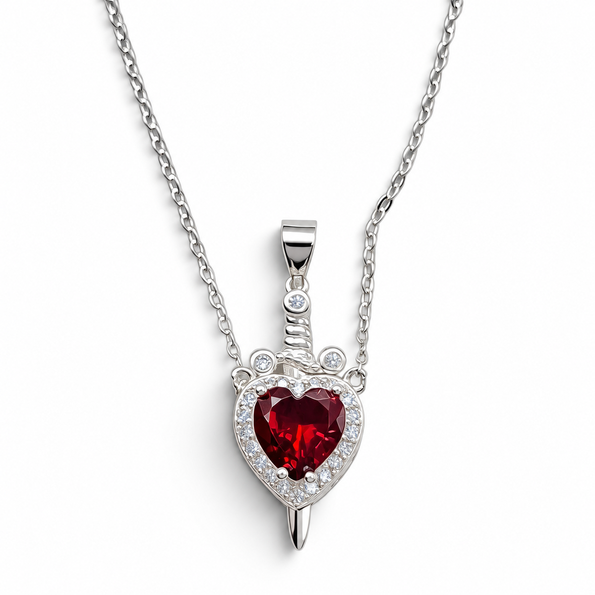 Set Espada Corazon Pan Plata Ley 925