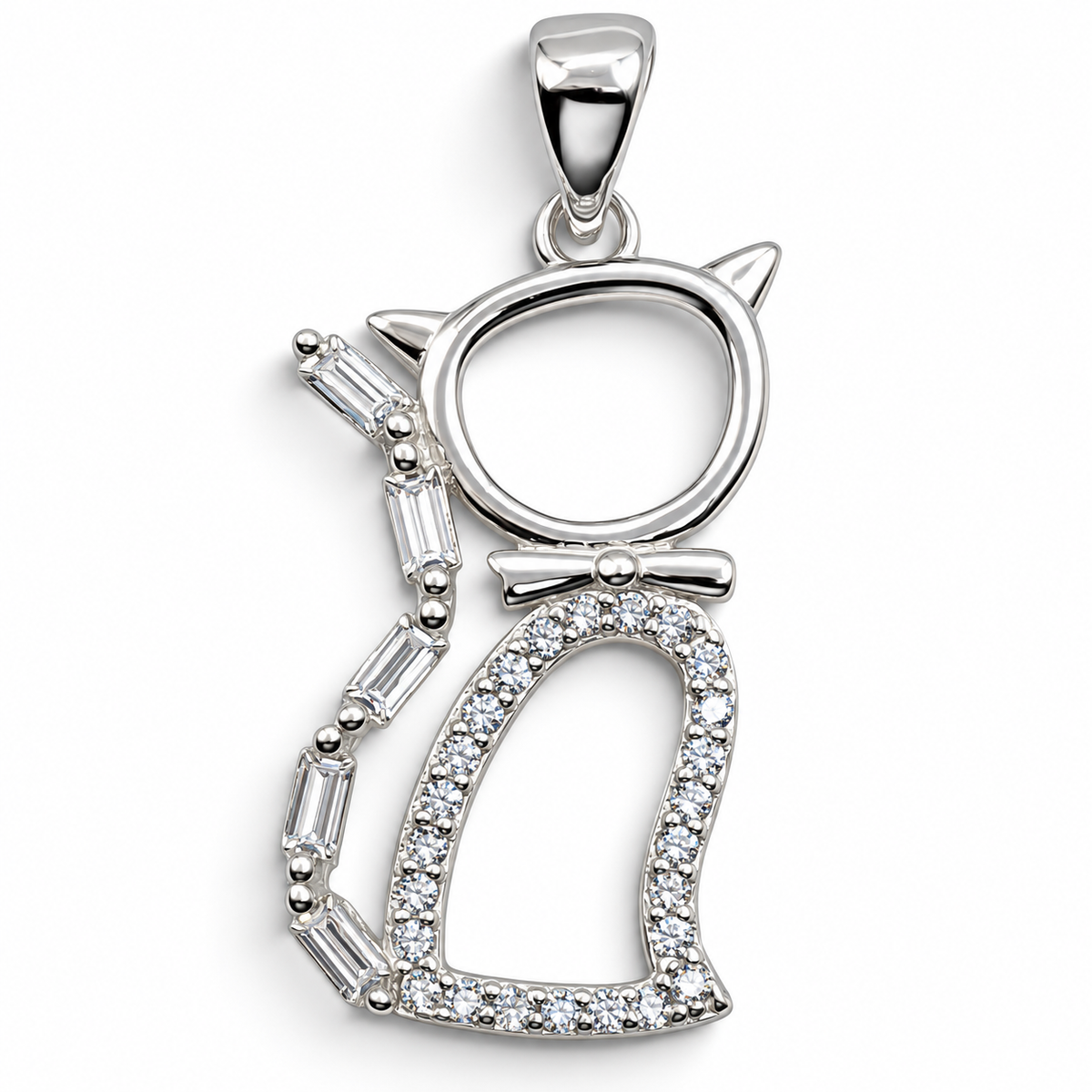 Dije Gato Zirconia Plata Ley 925