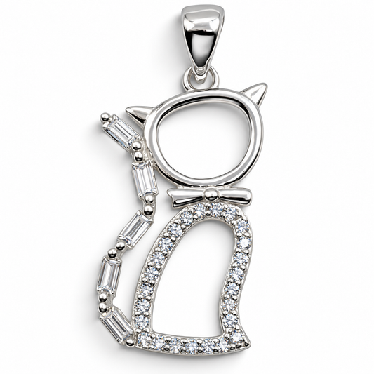Dije Gato Zirconia Plata Ley 925