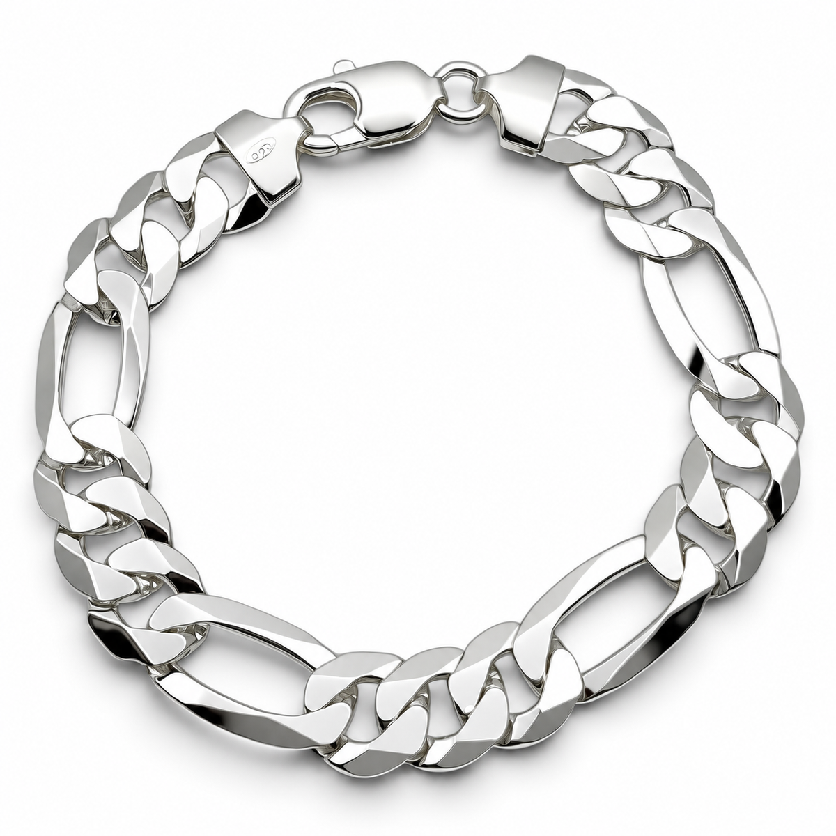 Pulso Figaro Liso 1.0cm Plata Ley 925