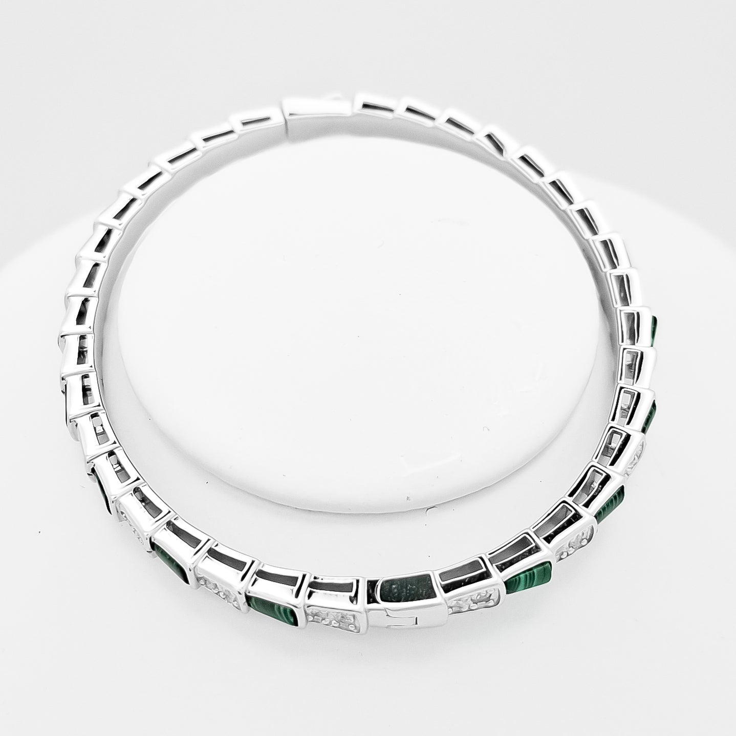 Brazalete Zirconia y Malaquita
