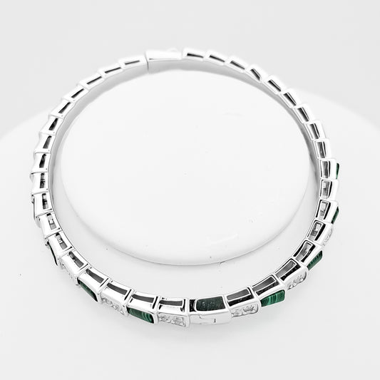 Brazalete Zirconia y Malaquita